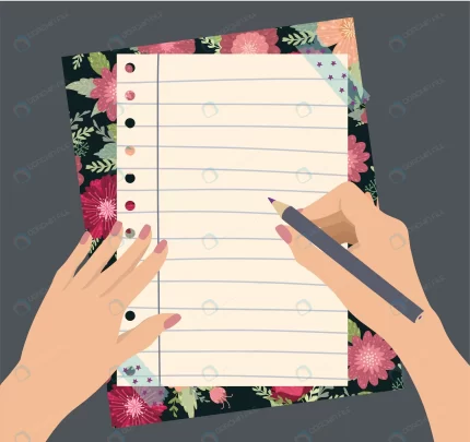female hands hold pencil with beautiful flowers n crcb50e08a2 size6.90mb - title:graphic home - اورچین فایل - format: - sku: - keywords: p_id:353984