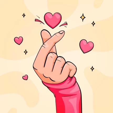 finger heart hand drawn - title:graphic home - اورچین فایل - format: - sku: - keywords: p_id:353984