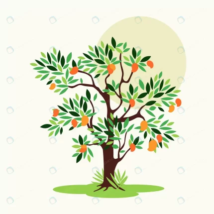 flat design mango tree with leaves crc6414fbdf size0.55mb - title:graphic home - اورچین فایل - format: - sku: - keywords: p_id:353984