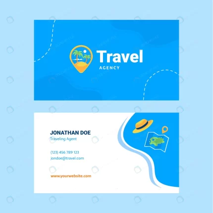 flat design travel agency horizontal business card rnd284 frp29444678 - title:graphic home - اورچین فایل - format: - sku: - keywords: p_id:353984