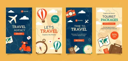 flat design travel agency instagram stories rnd857 frp25003345 - title:graphic home - اورچین فایل - format: - sku: - keywords: p_id:353984