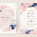 floral wedding invitation template set with navy crc0d0937e9 size18.93mb - title:Home - اورچین فایل - format: - sku: - keywords:وکتور,موکاپ,افکت متنی,پروژه افترافکت p_id:63922