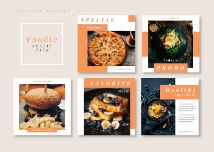 foodie clean simple square social media template instagram facebook carousel - title:graphic home - اورچین فایل - format: - sku: - keywords: p_id:353984