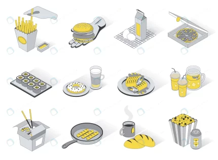 foodstuffs concept 3d isometric icons set pack el crc6d5f4166 size4.43mb - title:graphic home - اورچین فایل - format: - sku: - keywords: p_id:353984