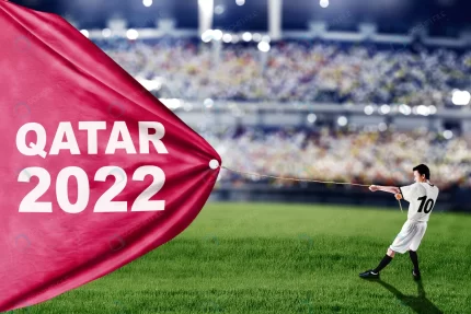 footballer pull fabric with qatar 2022 text rnd424 frp34573049 - title:graphic home - اورچین فایل - format: - sku: - keywords: p_id:353984