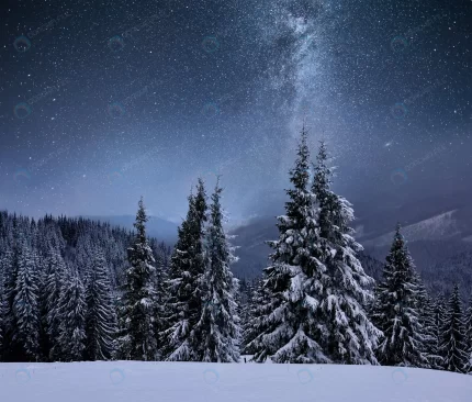 forest mountain ridge covered with snow milky way crcbd31d443 size23.88mb 5600x4762 - title:graphic home - اورچین فایل - format: - sku: - keywords: p_id:353984