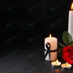 - front view burning candle with red flower dark su crc6a8981fb size10.78mb 5600x3737 - Home