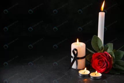 front view burning candle with red flower dark su crc6a8981fb size10.78mb 5600x3737 - title:graphic home - اورچین فایل - format: - sku: - keywords: p_id:353984