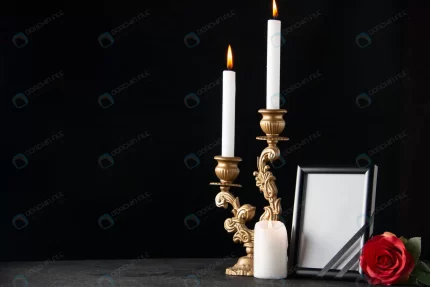 front view burning candles with picture frame dar crcc9615196 size9.01mb 5600x3737 - title:graphic home - اورچین فایل - format: - sku: - keywords: p_id:353984