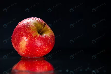 front view fresh red apple black background color crcb1b37b00 size11.20mb 5600x3733 - title:graphic home - اورچین فایل - format: - sku: - keywords: p_id:353984