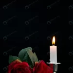 front view little grave with burning candle black crc76c4707e size5.95mb 3737x5600 - title:Home - اورچین فایل - format: - sku: - keywords:وکتور,موکاپ,افکت متنی,پروژه افترافکت p_id:63922