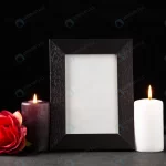 front view picture frame with candles black crcb38b5830 size8.13mb 5600x3737 - title:Home - اورچین فایل - format: - sku: - keywords:وکتور,موکاپ,افکت متنی,پروژه افترافکت p_id:63922