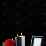 front view picture frame with candles red rose bl crc7d839043 size6.09mb 3737x5600 - title:Home - اورچین فایل - format: - sku: - keywords:وکتور,موکاپ,افکت متنی,پروژه افترافکت p_id:63922