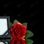 front view picture frame with red rose black crcec2d30f9 size5.81mb 5600x3737 - title:Home - اورچین فایل - format: - sku: - keywords:وکتور,موکاپ,افکت متنی,پروژه افترافکت p_id:63922
