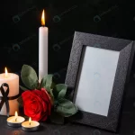 front view white candle with picture frame flower crca332bee1 size11.33mb 5600x3737 - title:Home - اورچین فایل - format: - sku: - keywords:وکتور,موکاپ,افکت متنی,پروژه افترافکت p_id:63922