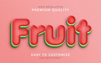 fruit 3d text style effect template watermelon - title:graphic home - اورچین فایل - format: - sku: - keywords: p_id:353984