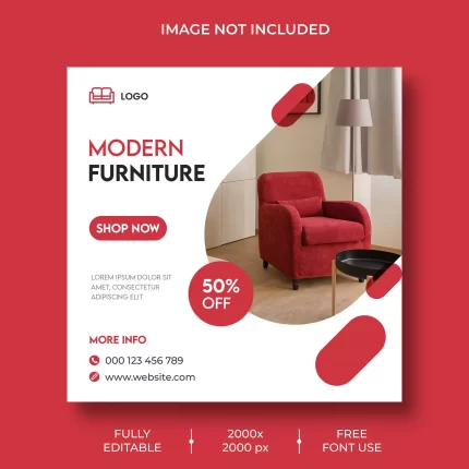 furniture instagram social media post template 2 - title:graphic home - اورچین فایل - format: - sku: - keywords: p_id:353984