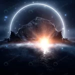 - futuristic fantasy night landscape with abstract crc102fe4f0 size6.37mb 4400x2662 - Home
