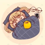 - girl blanket sleeping cartoon set illustration crcf62e763d size2.71mb - Home