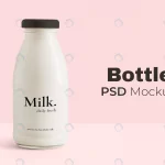 glass milk bottle mockup psd with label product p crcf62656da size123.33mb 1 - title:Home - اورچین فایل - format: - sku: - keywords:وکتور,موکاپ,افکت متنی,پروژه افترافکت p_id:63922