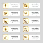 golden collection social media icons with square crca443870b size0.86mb - title:Home - اورچین فایل - format: - sku: - keywords:وکتور,موکاپ,افکت متنی,پروژه افترافکت p_id:63922