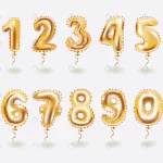 - golden toy balloons ribbons numerical digit holida rnd563 frp10140476 - Home