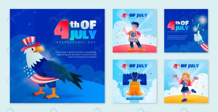 gradient 4th july instagram posts collection rnd506 frp27831285 - title:graphic home - اورچین فایل - format: - sku: - keywords: p_id:353984