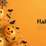 halloween background 3d pumpkin bat illustration. crced9d8756 size7.71mb - title:Home - اورچین فایل - format: - sku: - keywords:وکتور,موکاپ,افکت متنی,پروژه افترافکت p_id:63922