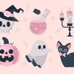 - halloween element collection flat design - Home