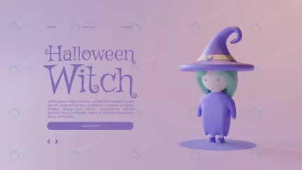 halloween landing page template with witch 3d ren crcec165131 size39.24mb 1 - title:graphic home - اورچین فایل - format: - sku: - keywords: p_id:353984