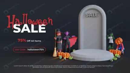 halloween sale podium template with 3d render cha crc1cfa8bd7 size8.87mb 1 - title:graphic home - اورچین فایل - format: - sku: - keywords: p_id:353984