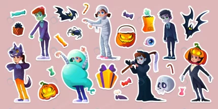 halloween stickers with people scary costumes crc69d2e303 size5.93mb - title:graphic home - اورچین فایل - format: - sku: - keywords: p_id:353984