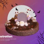 - halloween theme 3d rendering illustration with sk crc092afcc8 size32.86mb 1 - Home