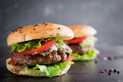 hamburgers with beef tomato red onion lettuce crc7106dac1 size12.20mb 6000x4000 - title:graphic home - اورچین فایل - format: - sku: - keywords: p_id:353984