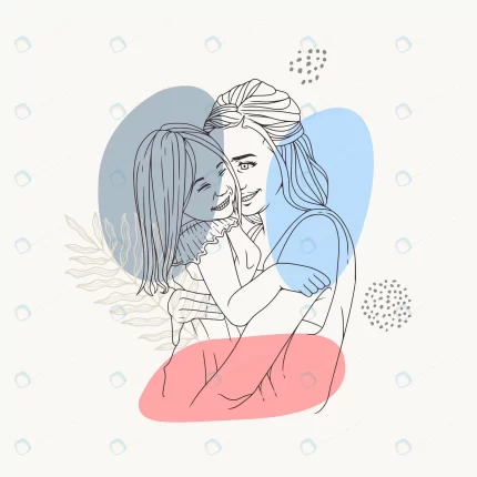 hand drawing mother hugging her child using line crc7c559e2e size745.12kb 1 - title:graphic home - اورچین فایل - format: - sku: - keywords: p_id:353984