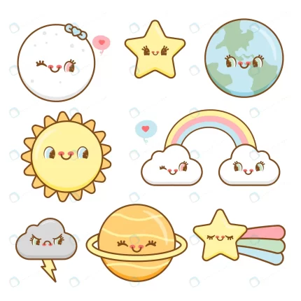 hand drawn adorable sky elements collection crc78500b82 size1.27mb - title:graphic home - اورچین فایل - format: - sku: - keywords: p_id:353984