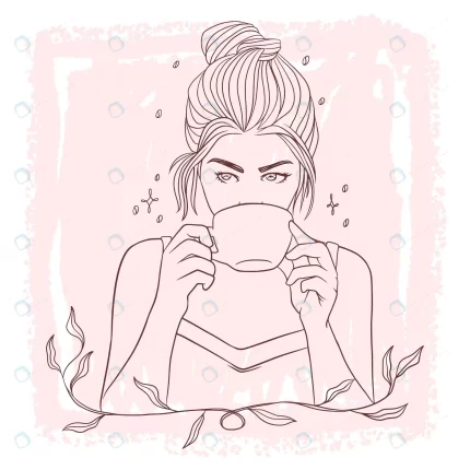 hand drawn beautiful woman casually drinking coff crc2d0615f6 size1.67mb 1 - title:graphic home - اورچین فایل - format: - sku: - keywords: p_id:353984