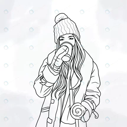 hand drawn beautiful woman wearing winter clothes crc1b31c858 size12.23mb 1 - title:graphic home - اورچین فایل - format: - sku: - keywords: p_id:353984