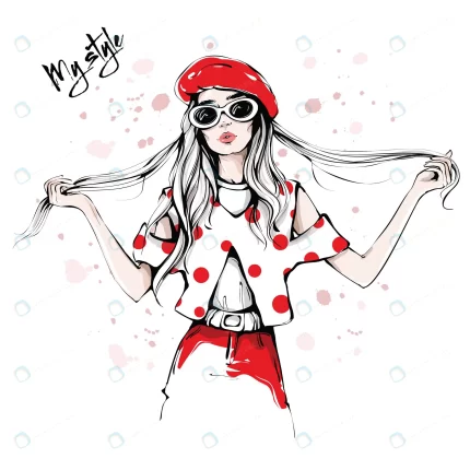 hand drawn beautiful young woman sunglasses red b crcffda3e0f size3.48mb - title:graphic home - اورچین فایل - format: - sku: - keywords: p_id:353984