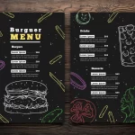 hand drawn burger menu template - title:Home - اورچین فایل - format: - sku: - keywords:وکتور,موکاپ,افکت متنی,پروژه افترافکت p_id:63922