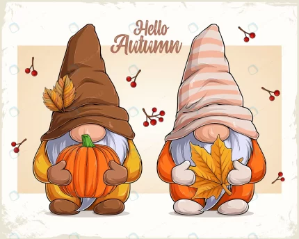 hand drawn cute gnomes autumn disguise holding pu crc18223a98 size9.00mb - title:graphic home - اورچین فایل - format: - sku: - keywords: p_id:353984
