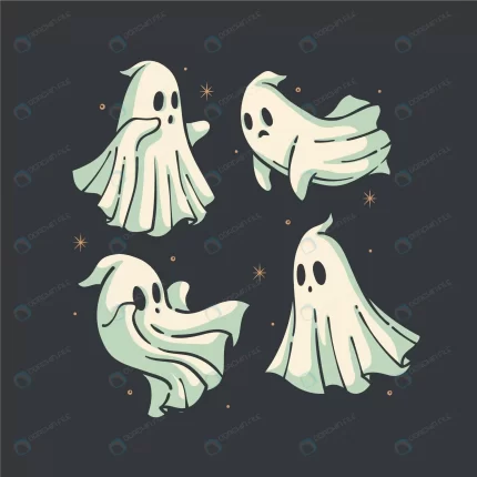 hand drawn halloween ghosts collection crc990ebb70 size0.92mb - title:graphic home - اورچین فایل - format: - sku: - keywords: p_id:353984