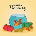 - hand drawn happy nowruz illustration with fishbow crceb1d7aec size0.99mb - Home