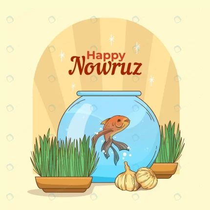 hand drawn happy nowruz illustration with goldfis crc5b0f78d9 size1.56mb - title:graphic home - اورچین فایل - format: - sku: - keywords: p_id:353984