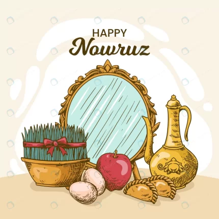 hand drawn happy nowruz illustration with sprouts crcd5f940da size2.48mb min - title:graphic home - اورچین فایل - format: - sku: - keywords: p_id:353984