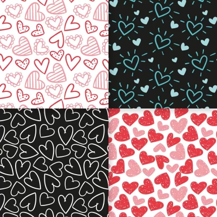 hand drawn heart pattern set - title:graphic home - اورچین فایل - format: - sku: - keywords: p_id:353984