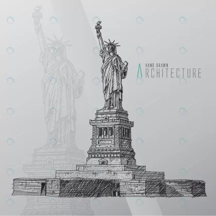 hand drawn statue liberty crccea2b799 size3.82mb 1 - title:graphic home - اورچین فایل - format: - sku: - keywords: p_id:353984