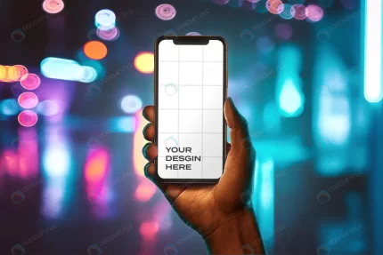 hand hand holding new smartphone mockup with bokeh rnd913 frp10818195 - title:graphic home - اورچین فایل - format: - sku: - keywords: p_id:353984