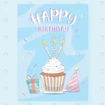 happy birthday card decorated with cupcake and ca crcaf0f4461 size1.94mb - title:Home - اورچین فایل - format: - sku: - keywords:وکتور,موکاپ,افکت متنی,پروژه افترافکت p_id:63922