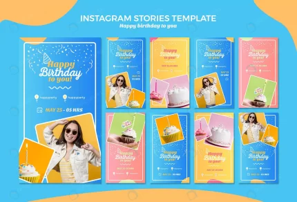 happy birthday instagram stories template crce1030237 size43.07mb - title:graphic home - اورچین فایل - format: - sku: - keywords: p_id:353984